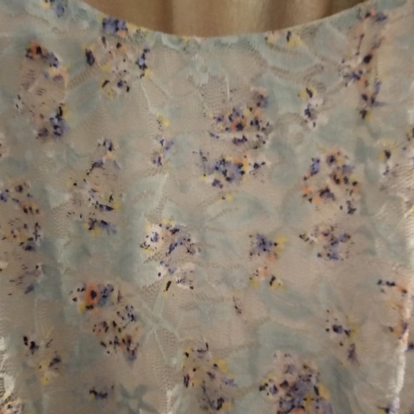 Love Reign Light Teal Lace Floral High Lo Dress - Picture 3 of 5